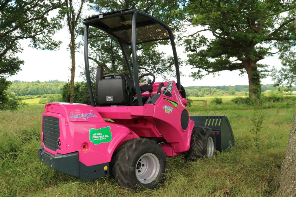 Compact wheeled loader looks pretty in pink